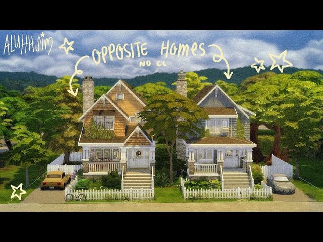 i built opposite aesthetic houses the sims 4: speed build with commentary