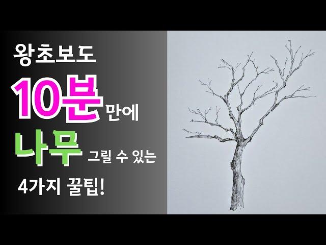 초보자도 쉽게 그릴 수 있는 나무 그리기｜ 10분 만에 완성 ｜4가지 공식으로 자연물 그려내는 꿀팁