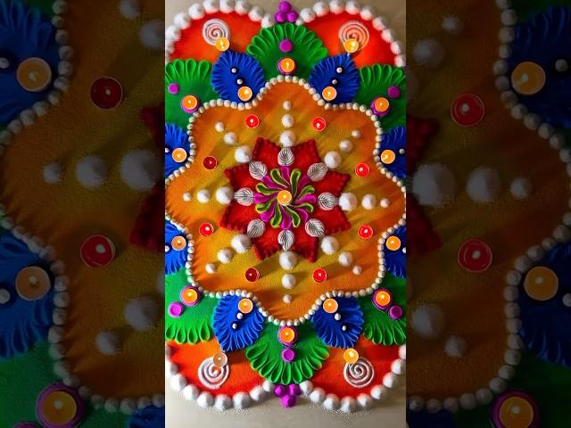 Big rangoli for Diwali 🪔 #bigrangoli #bigrangolifordiwali#rangolidesigns#shorts