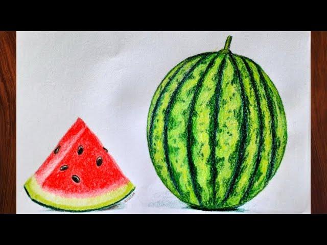 How to Draw Watermelon Easy / DRAWING WATERMELON / Watermelon Coloring / Drawing Watermelon 