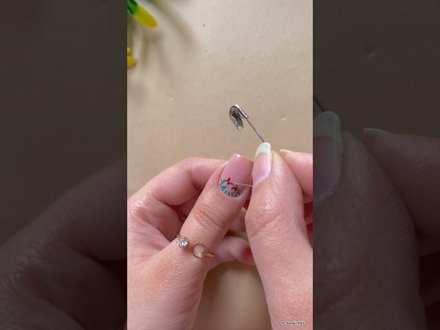 Nail art using safety pin #nailart2024 #youtubeshorts #shorts