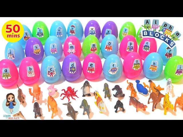 Best Learn ABC | Alphablocks Phonics Animals A - Z | Alphabets Toddler | Easter Surprise Eggs