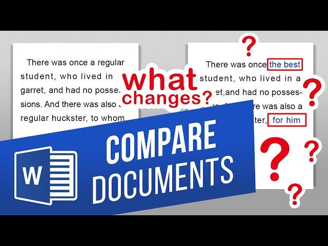 How to Compare Two Versions of a Document in Word | Track Changes Document by Comparing Two Files