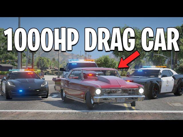 Running From Cops with 1000HP Drag Car in GTA 5 RP