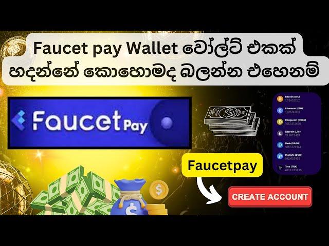 How to Create Faucetpay account in sinhala |mobile phone |2024| sri lanka #new #wallet