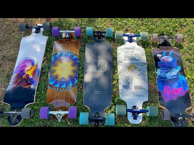 Longboard Heaven! This is a shootout/comparison between 5 of the Best longboards on the market!