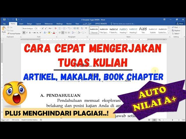 CARA CEPAT MENGERJAKAN TUGAS KULIAH BERUPA ARTIKEL, MAKALAH, ESSAY, DAN BOOK CHAPTER