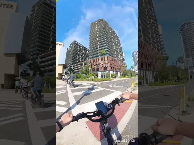 E-Bike Enthusiasts riding along Tampa, FL.