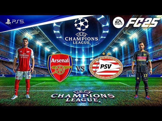 FC 25 - Arsenal vs. PSV | UEFA Champions League Round 16 Full Match | PS5™ [4K60]