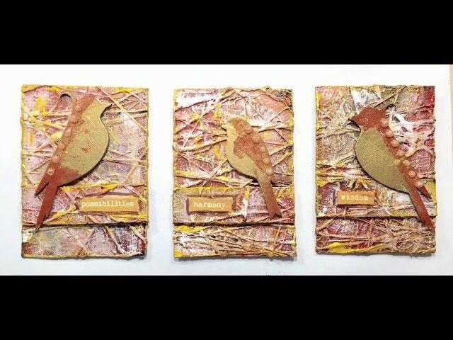 Birds in a nest- ATC's by Keren Tamir