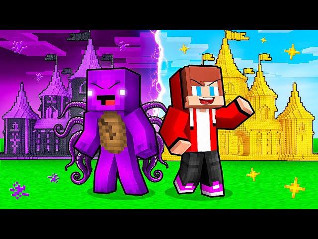 JJ and Mikey: GOOD vs DARK Kingdom Battle in Minecraft - Maizen