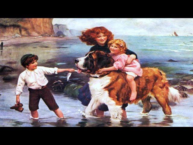 Дети и животные в живописи Arthur John Elsley