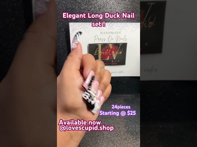 Luxury style “Elegance” 24 piece-long Duck press on set  #luxurypressonnails #nailart #ducknails