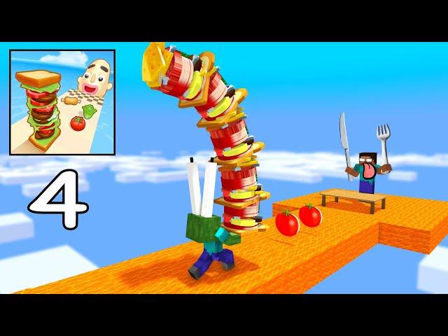 Minecraft Mobs : I WANT SANDWICH RUNNER 4 CHALLENGE - Minecraft animation