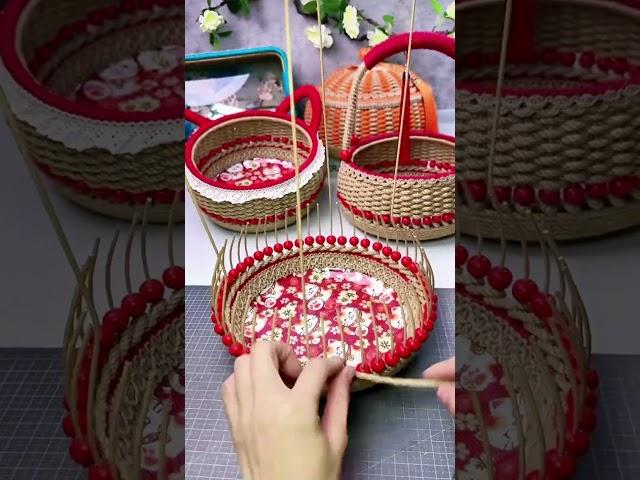 DIY Basket with Handle with Jute Rope and Plate 10 #handmade #diy #craft