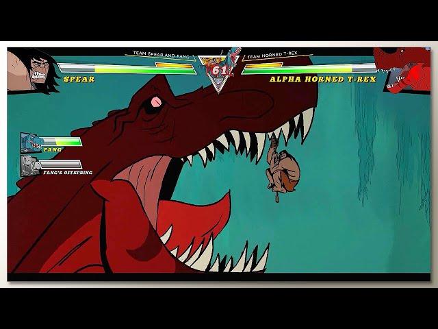 Spear x Fang vs Alpha Horned Tyrannosaurus Rex with Healthbars