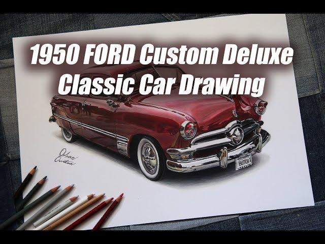 1950 FORD Custom Deluxe American Classic Car Drawing | Orhan Ozvatan