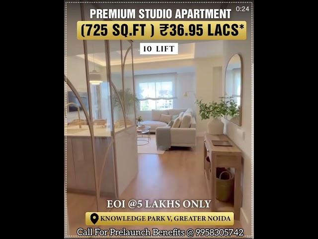 Prelaunch Alert- Premium Studio 725 sqfts @ ₹36.95 lakh @KP-5, near Sec-10 &12 | Call @ 9958305742