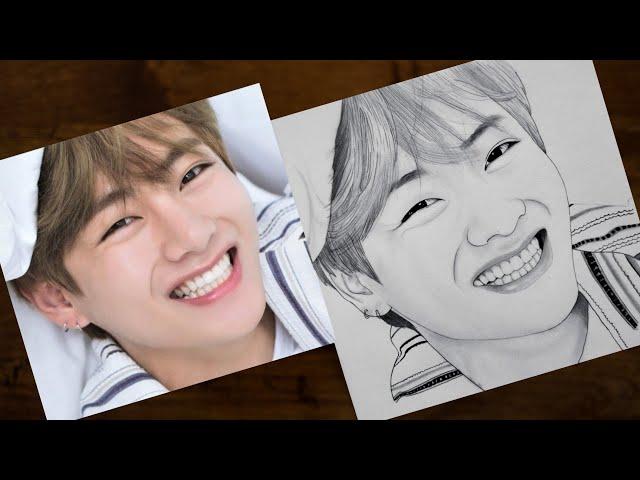 How to draw BTS V || Kim Taehyung Pencil Sketch step by step || Drawing Tutorial || YouCanDraw