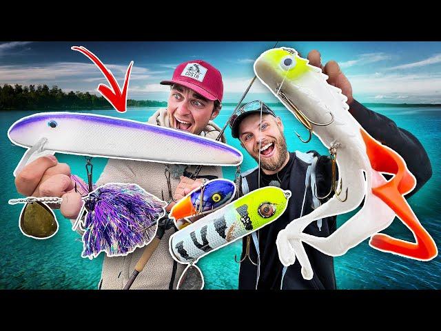 Trying GIANT Musky Lures for Pike Fishing  (Crazy action!!!)