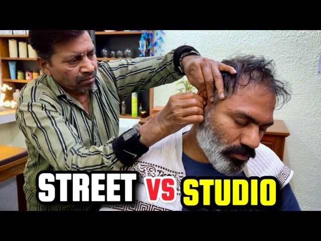 ASMR Head Massage with Neck Cracking By Indian Street Barber Pradeep #sensoryoverload #anxityrelief