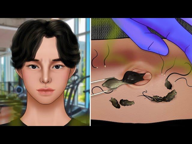 ASMR Satisfying navel stone removal animation‼️, Body Skin Care