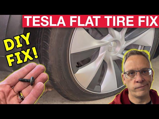 No Spare Tire? No Problem! - Fix Your Tesla Flat Tire On Your Own