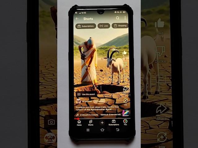 Old Grandmother Digging Ground With Goat, Showing In Mobile Gadgets #shorts #gadgets