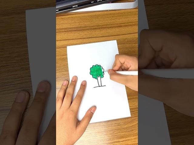 Satisfying art video | drawing tree  #goingviral | art with Hussain