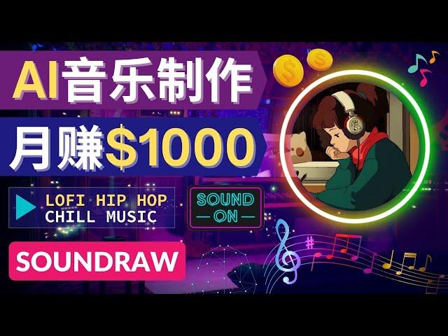 无需任何音乐基础！ 即可使用AI软件制作Lofi Hip Hop Chill Music，并创建一个月赚1000美元的YouTube休闲音乐频道 - 制作高质量Lofi音乐视频的方法