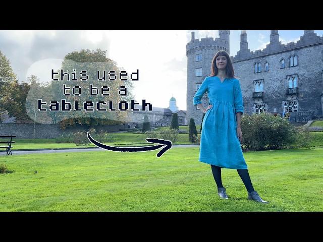  THRIFT FLIP  Transforming a linen tablecloth into the PERFECT fall dress ️ (+ a trip to Ireland)