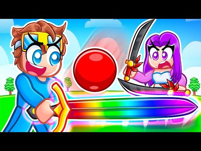 Nico vs Zoey in Roblox Blade Ball!