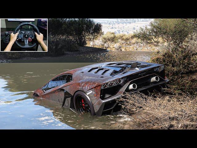 Rebuilding Lamborghini Aventador SVJ Forza Horizon 5 Logitech G29 Stering Wheel Gameplay