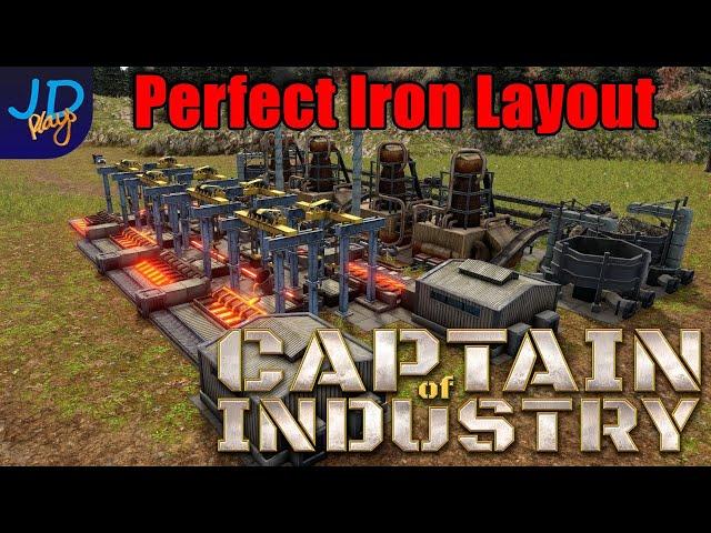 Perfectly Efficient Iron Smelter  Captain of Industry    Walkthrough, Tutorial, Guide, Tips