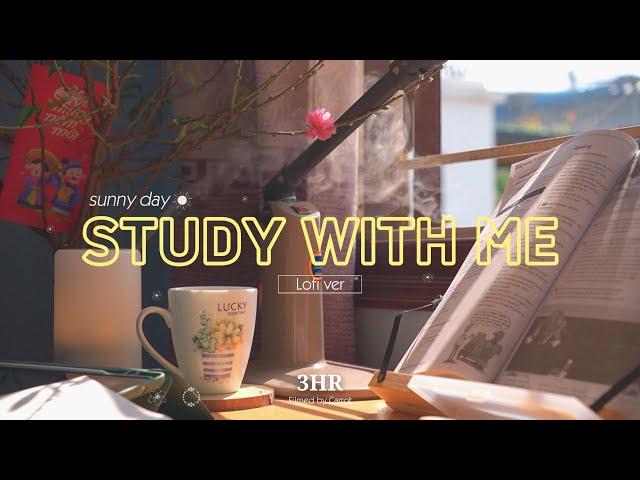 3-HOUR STUDY WITH ME | Relaxing Lo-Fi | Pomodoro 50/10 | Sunny Day - Spring 2024 