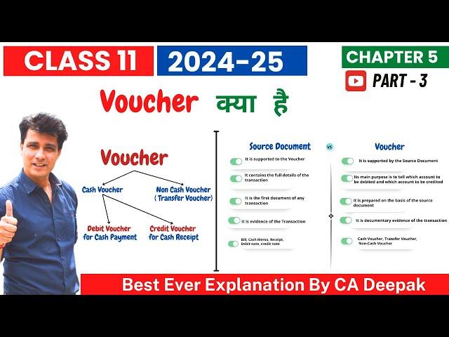 Voucher vs Source Documents | Type of Voucher in Accounting | Class 11 |  Chapter 5 | Part 3