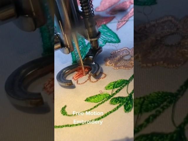 Embroidery with a sewing machine  #normalsewingmachine #freemotionembroidery #janome #embroidery