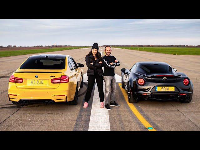 DRAG RACE!! BMW M3 vs ALFA ROMEO 4C - FT. @QUEENB