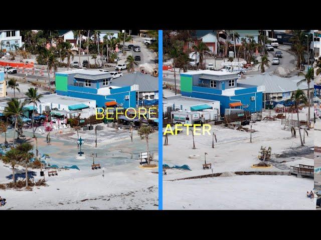 BEFORE AND AFTER: Hurricane Milton aftermath on Fort Myers Beach Beach