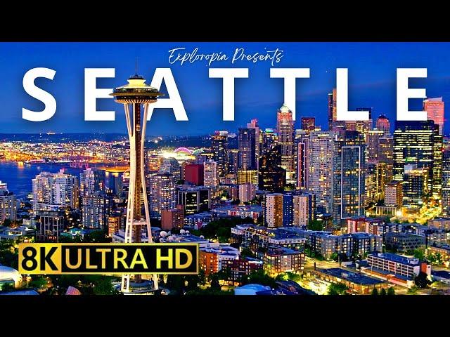 Seattle City, Washington  in 8K 60FPS ULTRA HD Drone Video