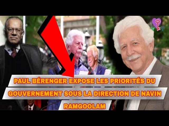 Paul Bérenger expose les priorités du gouvernement sous la direction de Navin Ramgoolam