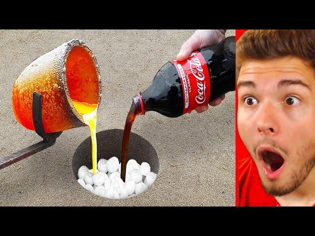 EXPERIMENT Coca Cola VS. Mentos VS. Lava