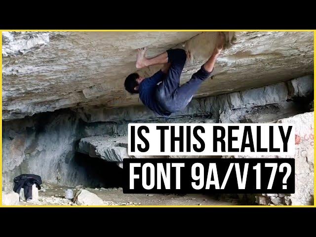 Is Barefoot Charles' new boulder Font 9A/V17