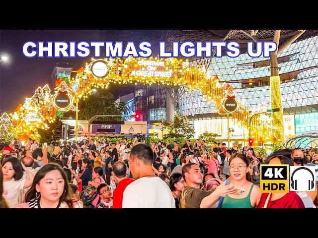 Orchard Road Christmas Lights Up 2024 | Singapore Iconic Christmas Street Tour 