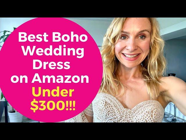 Best Boho Wedding Dress on Amazon (Under $300!!): Boho Lace Wedding Dress Try On