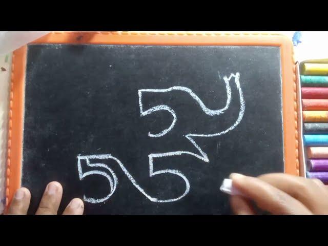 how to drawElephant from number 555/easy elephant drawing for beginners/ हाथी चित्र#trending#viral