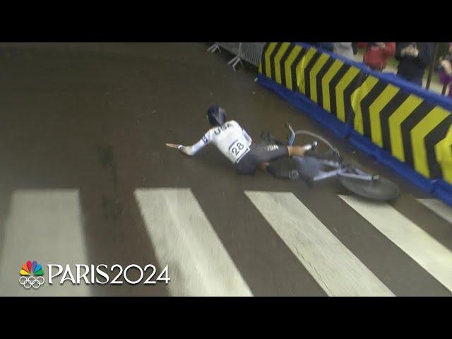 SLIP 'N SLIDE: Rain wreaks havoc on women's cycling time trial | Paris Olympics | NBC Sports