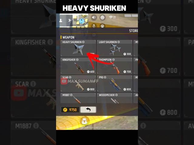 HEAVY SHURIKEN  FREE FIRE X NARUTO EVENT #shorts