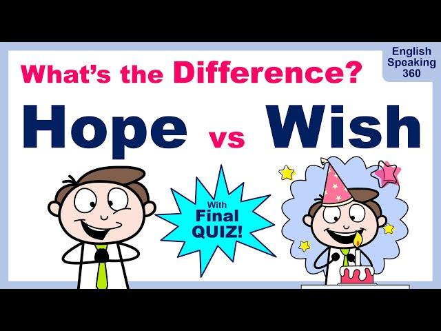 HOPE vs WISH - What is the DIFFERENCE? | Useful English with many examples and a lot of practice!