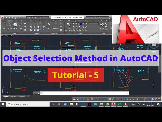 Object Selection Methods In Autocad | Tutorial 5